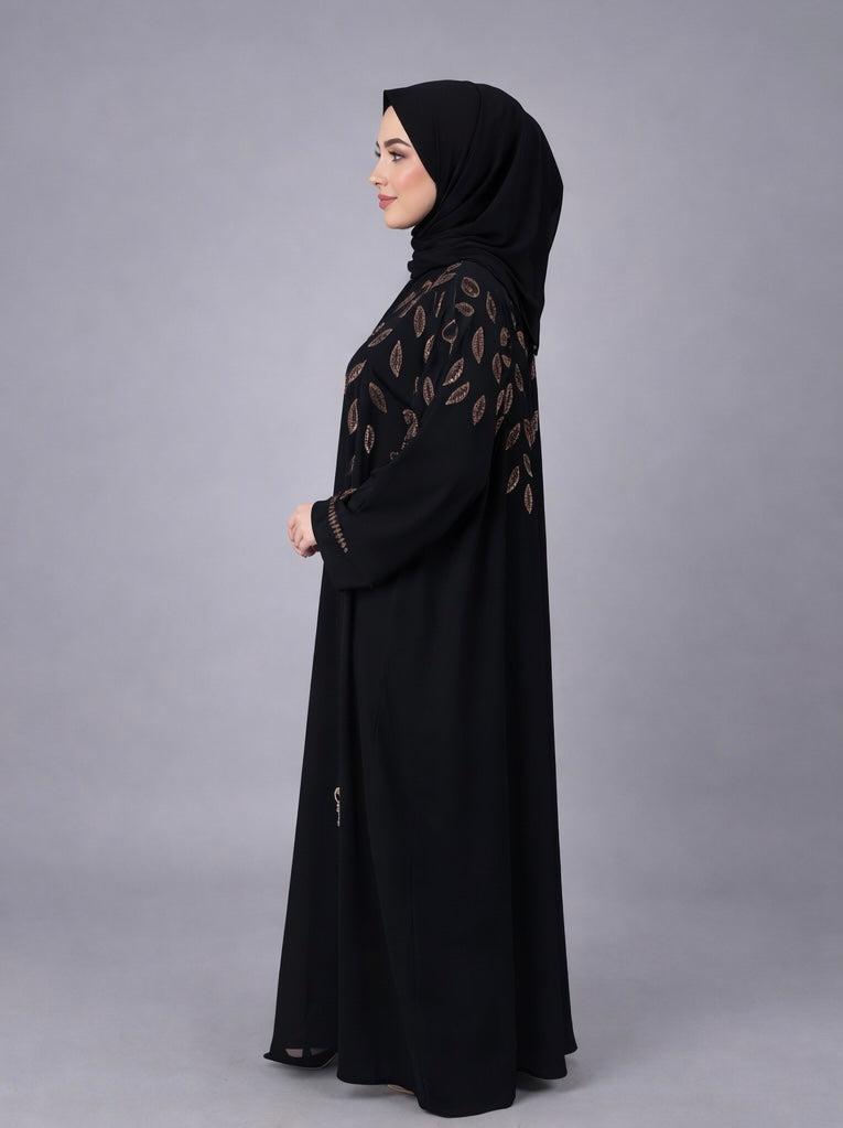 Abaya gold stone leaf 0013