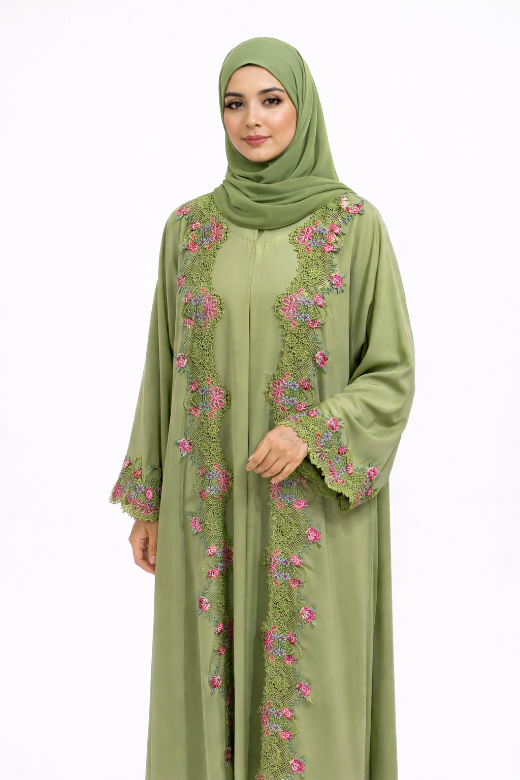 Olive Bloom Abaya