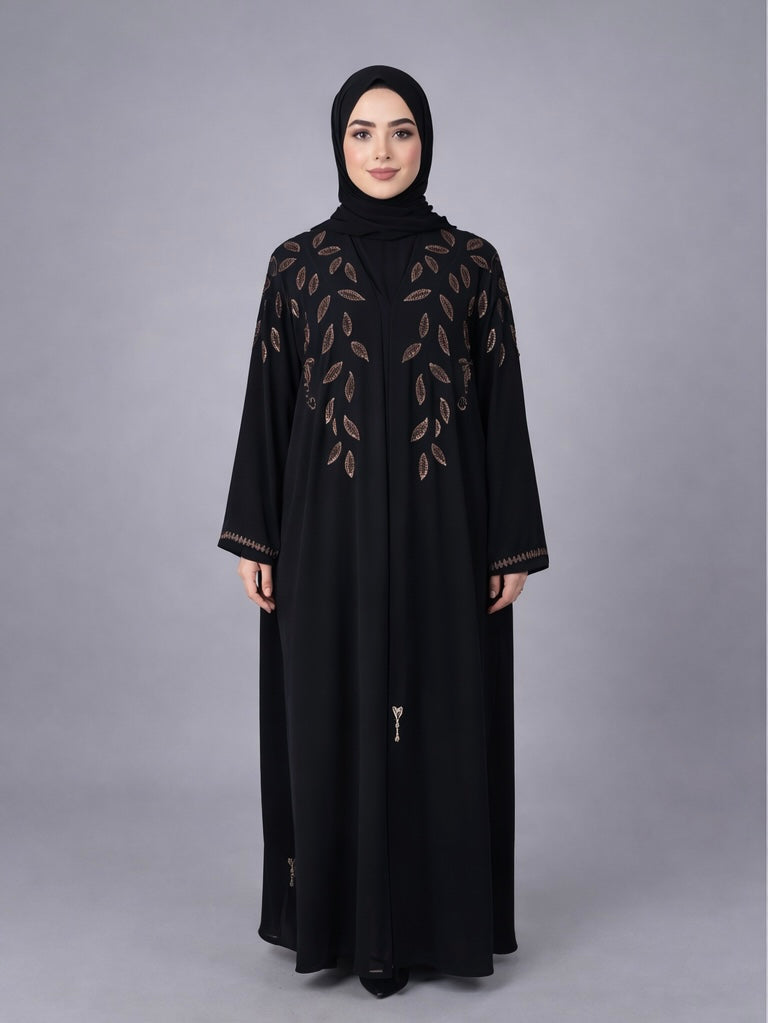 Abaya gold stone leaf 0013