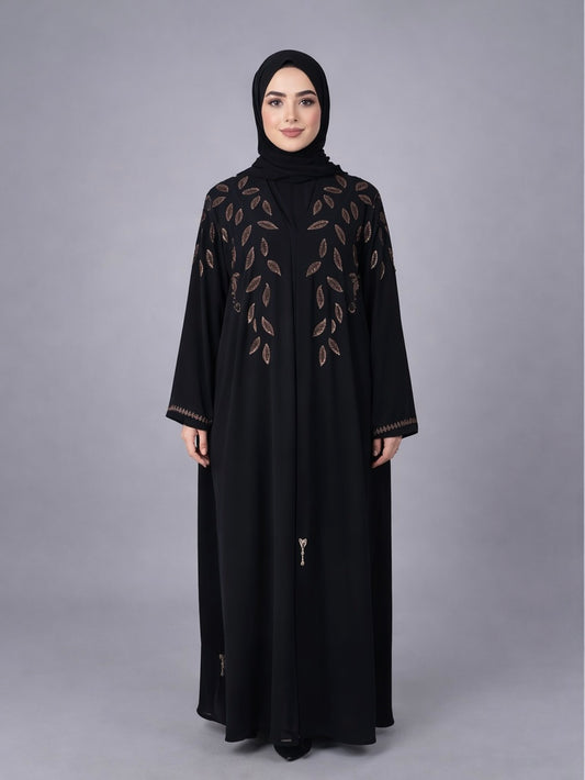 Abaya gold stone leaf 0013