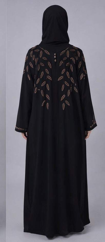 Abaya gold stone leaf 0013